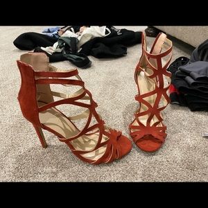 High heeled shoes